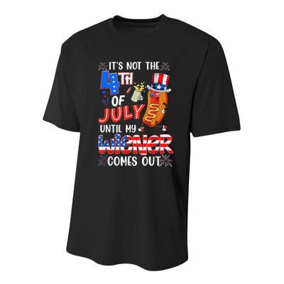 Hot Dog Until My Wiener Comes Out Funny Hot Dog 4Th Of July Youth Performance Sprint T-Shirt
