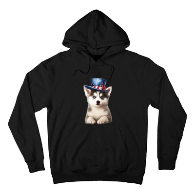 Husky Dog USA Flag Cute Husky Puppy Hat Huskies Hoodie