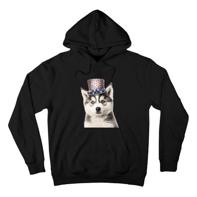 Husky Dog USA Flag Cute Husky Puppy Hat Huskies Hoodie