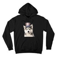 Husky Dog USA Flag Cute Husky Puppy Hat Huskies Tall Hoodie