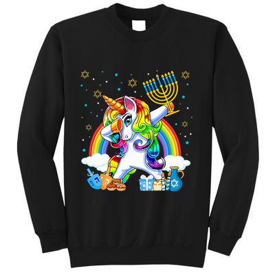 Hanukkah Dabbing Unicorn Jewnicorn Chanukah Jewish Xmas  Sweatshirt