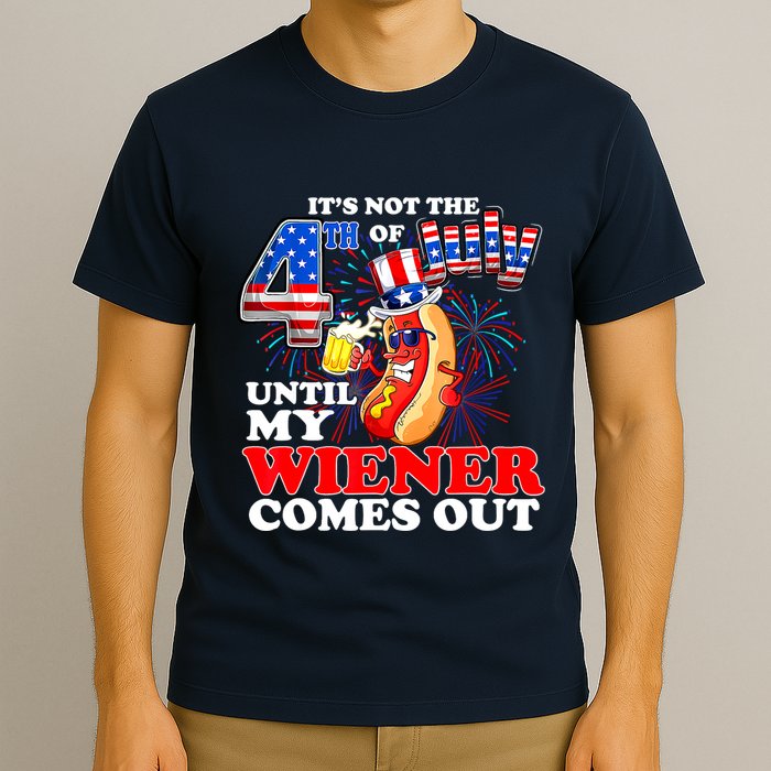 Hot Dog Until My Wiener Comes Out Funny Hot Dog 4th Of July T-Shirt