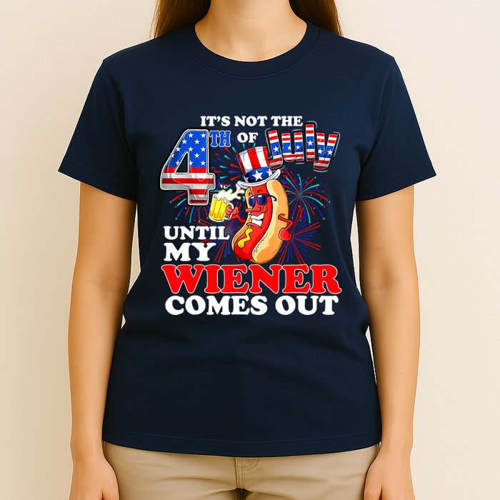 Hot Dog Until My Wiener Comes Out Funny Hot Dog 4th Of July T-Shirt