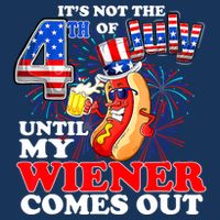 Hot Dog Until My Wiener Comes Out Funny Hot Dog 4th Of July Flat Bill Trucker Hat