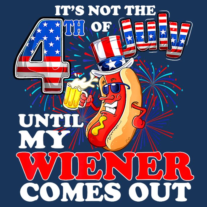 Hot Dog Until My Wiener Comes Out Funny Hot Dog 4th Of July Flat Bill Trucker Hat