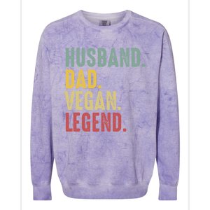 Husband Dad Vegan Legend Funny Best Father Daddy Marriage Gift Colorblast Crewneck Sweatshirt