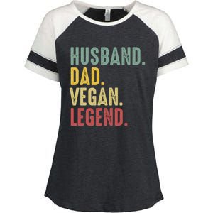 Husband Dad Vegan Legend Funny Best Father Daddy Marriage Gift Enza Ladies Jersey Colorblock Tee