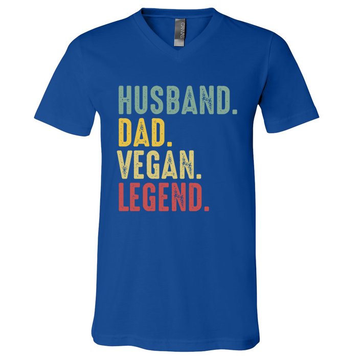 Husband Dad Vegan Legend Funny Best Father Daddy Marriage Gift V-Neck T-Shirt