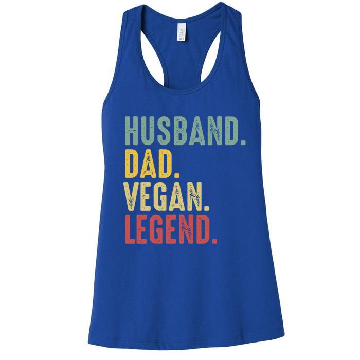 Husband Dad Vegan Legend Funny Best Father Daddy Marriage Gift Women's Racerback Tank