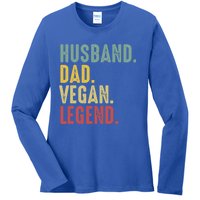 Husband Dad Vegan Legend Funny Best Father Daddy Marriage Gift Ladies Long Sleeve Shirt