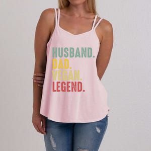 Husband Dad Vegan Legend Funny Best Father Daddy Marriage Gift Women's Strappy Tank