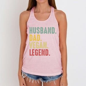 Husband Dad Vegan Legend Funny Best Father Daddy Marriage Gift Women's Knotted Racerback Tank