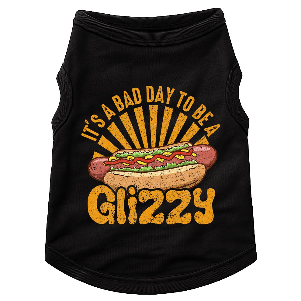 Hot Dog Vintage Funny Saying It’S A Bad Day To Be A Glizzy Doggie Tank