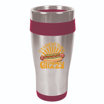 Hot Dog Vintage Funny Saying It’S A Bad Day To Be A Glizzy 16oz Travel Tumbler