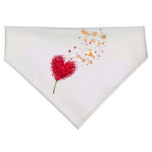 Heart Dandelion Valentine Cats Gift USA-Made Doggie Bandana