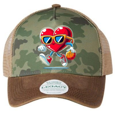 Heart Dunking Valentines Day For Basketball Lovers Gift Legacy Tie Dye Trucker Hat