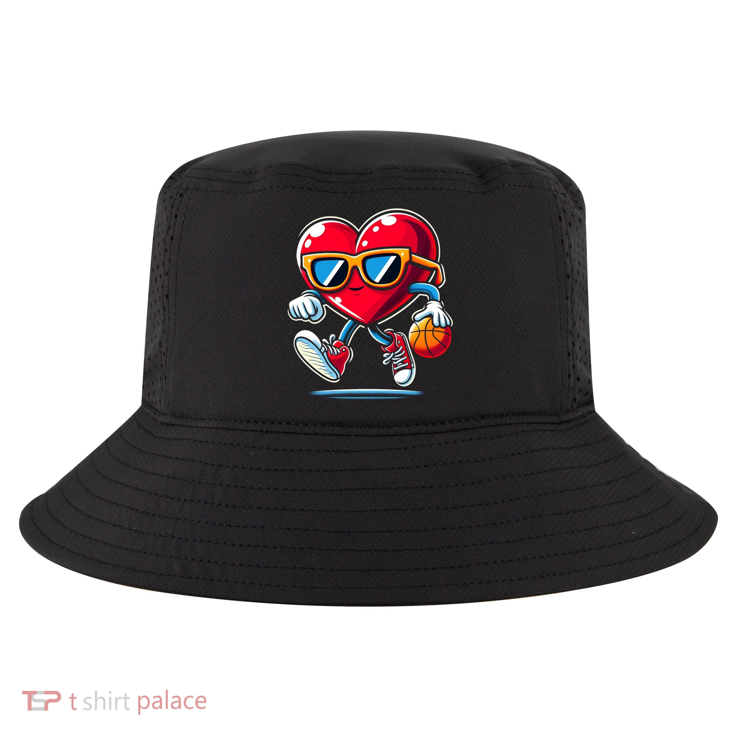 Heart Dunking Valentines Day For Basketball Lovers Gift Cool Comfort Performance Bucket Hat