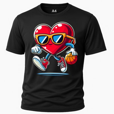 Heart Dunking Valentines Day For Basketball Lovers Gift Performance Shirt