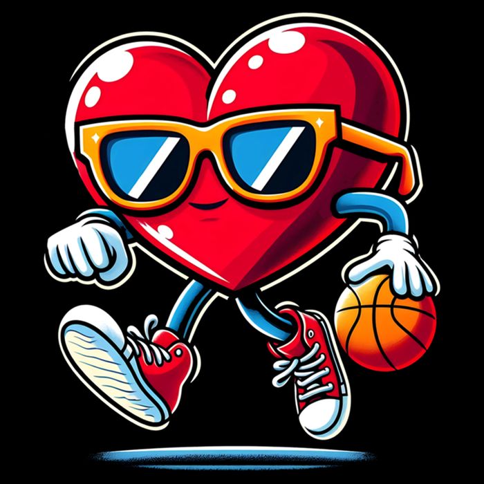 Heart Dunking Valentines Day For Basketball Lovers Gift Cooling Performance Crew T-Shirt