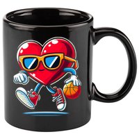 Heart Dunking Valentines Day For Basketball Lovers Gift 11oz C Handle Ceramic Mug