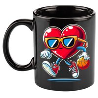 Heart Dunking Valentines Day For Basketball Lovers Gift 11oz C Handle Ceramic Mug