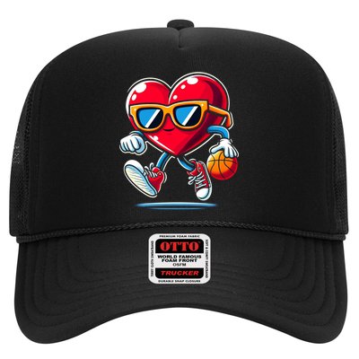 Heart Dunking Valentines Day For Basketball Lovers Gift Trucker Hat