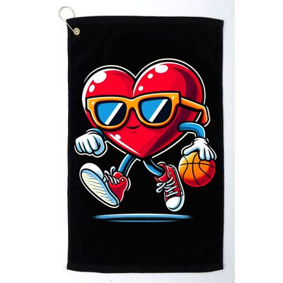 Heart Dunking Valentines Day For Basketball Lovers Gift Golf Towel