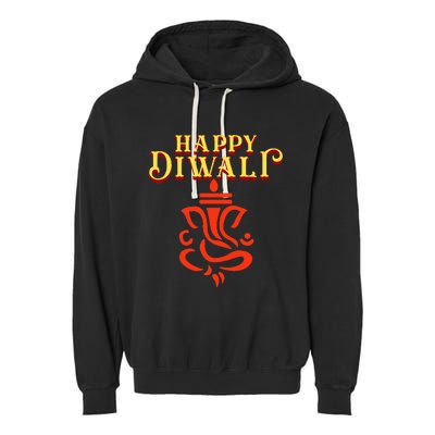 Happy Diwali With Lord Ganesha Garment-Dyed Fleece Hoodie