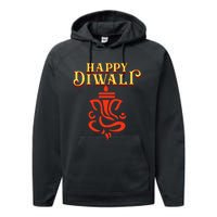 Happy Diwali With Lord Ganesha Performance Fleece Hoodie