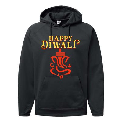 Happy Diwali With Lord Ganesha Performance Fleece Hoodie