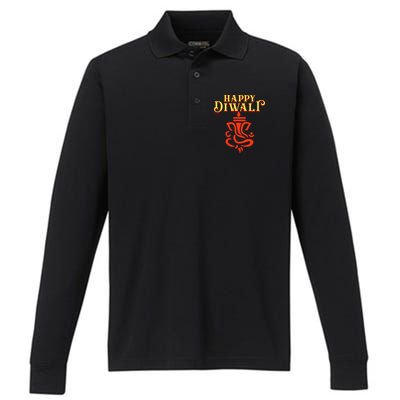 Happy Diwali With Lord Ganesha Performance Long Sleeve Polo