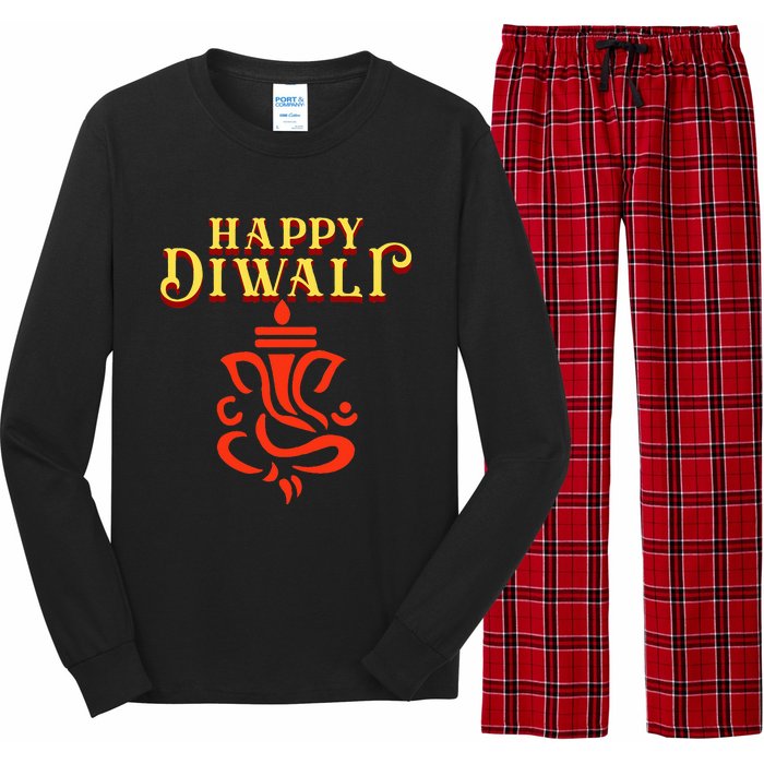 Happy Diwali With Lord Ganesha Long Sleeve Pajama Set