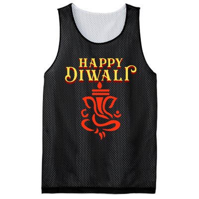 Happy Diwali With Lord Ganesha Mesh Reversible Basketball Jersey Tank