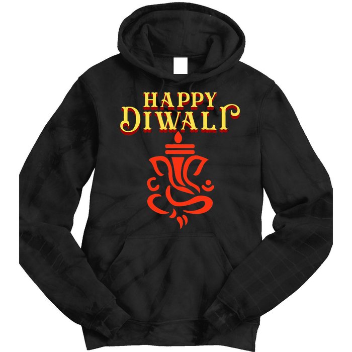 Happy Diwali With Lord Ganesha Tie Dye Hoodie