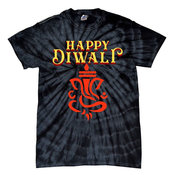 Happy Diwali With Lord Ganesha Tie-Dye T-Shirt