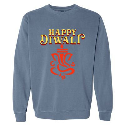 Happy Diwali With Lord Ganesha Garment-Dyed Sweatshirt