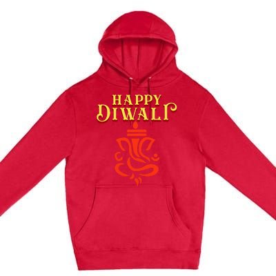 Happy Diwali With Lord Ganesha Premium Pullover Hoodie