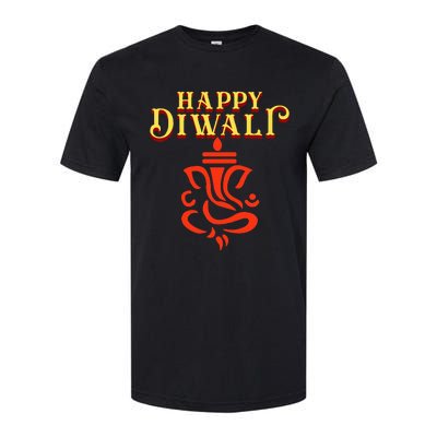 Happy Diwali With Lord Ganesha Softstyle CVC T-Shirt