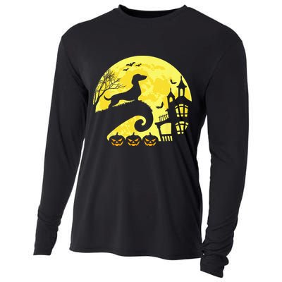 Halloween Dachshund Weenie Wiener Moonshine Sausage Dog Cooling Performance Long Sleeve Crew