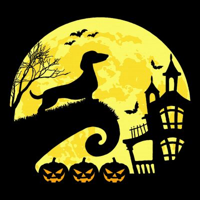 Halloween Dachshund Weenie Wiener Moonshine Sausage Dog T-Shirt