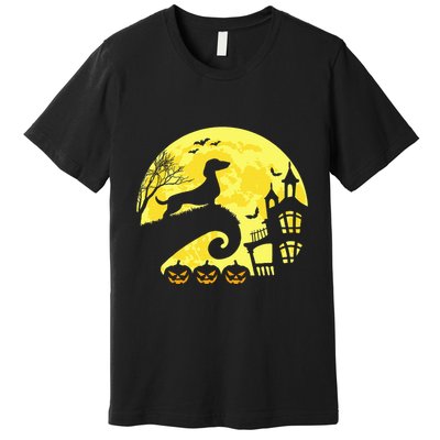 Halloween Dachshund Weenie Wiener Moonshine Sausage Dog Premium T-Shirt
