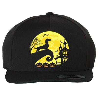 Halloween Dachshund Weenie Wiener Moonshine Sausage Dog Wool Snapback Cap