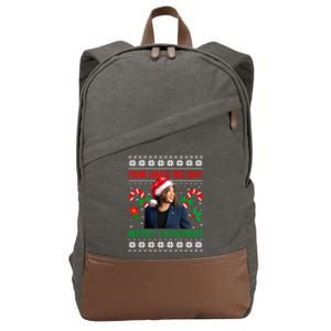 How Dare We Say Merry Christmas Kamala Harris Cotton Canvas Backpack