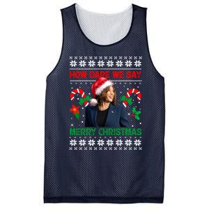 How Dare We Say Merry Christmas Kamala Harris Mesh Reversible Basketball Jersey Tank