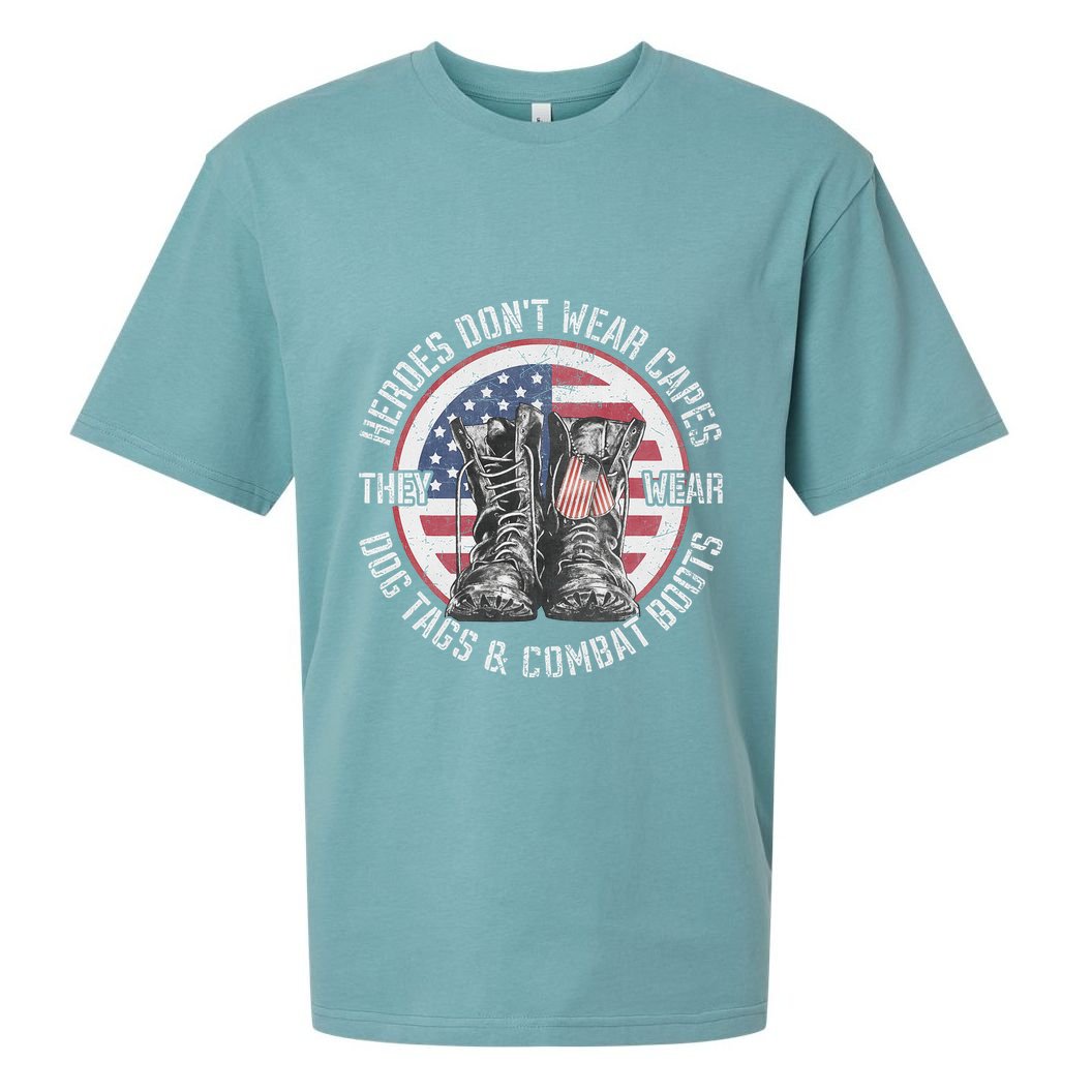 Heroes DonT Wear Capes They Wear Dog Tags & Combat Boots Sueded Cloud Jersey T-Shirt