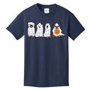 Halloween Dog With Pumpkin Spooky Halloween Dog Ghost Kids T-Shirt