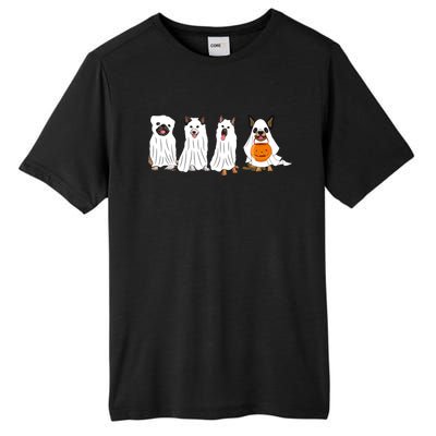 Halloween Dog With Pumpkin Spooky Halloween Dog Ghost Cute Gift Tall Fusion ChromaSoft Performance T-Shirt