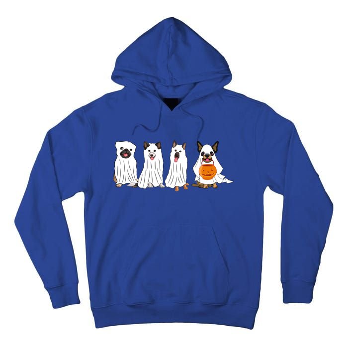 Halloween Dog With Pumpkin Spooky Halloween Dog Ghost Cute Gift Tall Hoodie