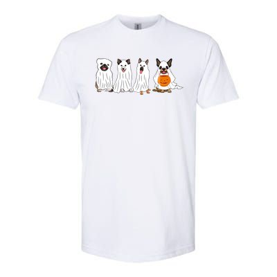 Halloween Dog With Pumpkin Spooky Halloween Dog Ghost Cute Gift Softstyle® CVC T-Shirt