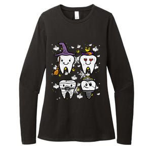 Halloween Dentist Witch Teeth Dental Crew Costume Womens CVC Long Sleeve Shirt